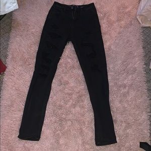 black ripped mom jeans